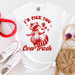 Funny Valentine's Day Raccoon Short-Sleeve Unisex T-Shirt